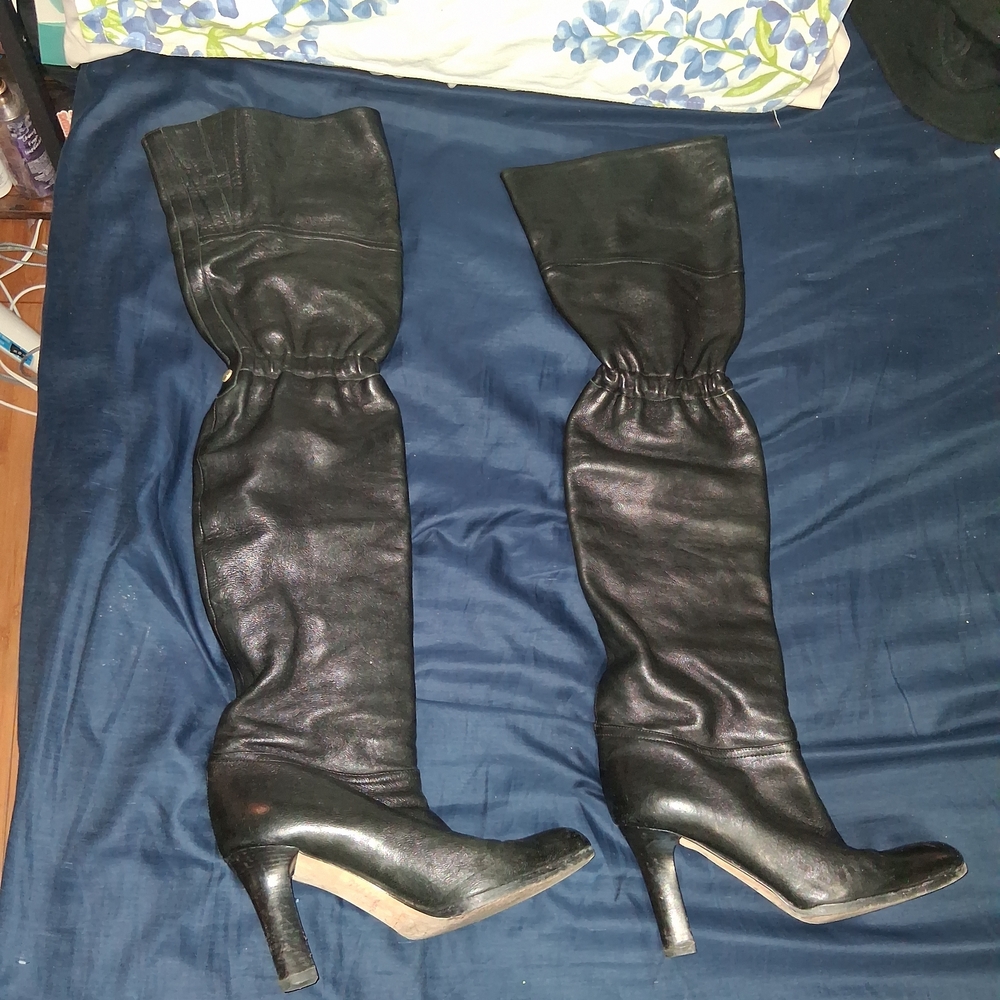 Jimmy Choo Black Leather Heeled Boots